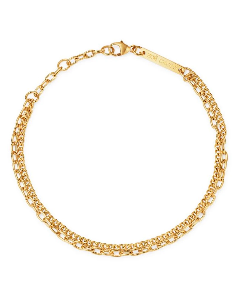 14K Yellow Gold Double-Chain Bracelet