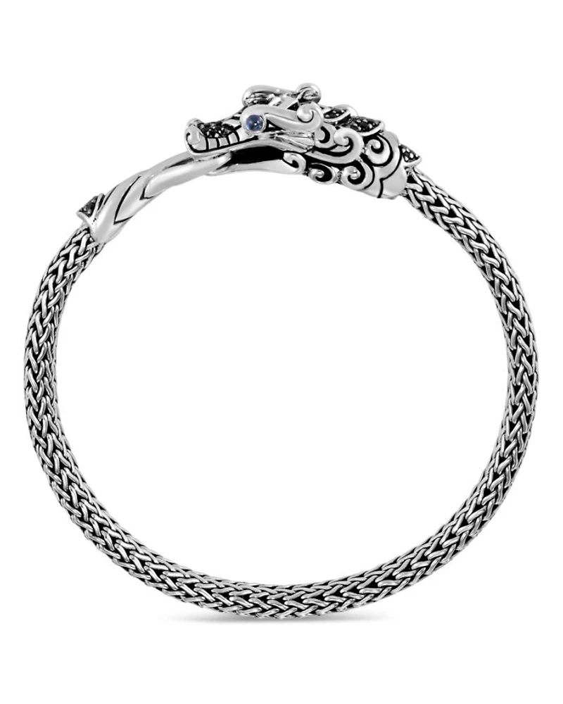 Sterling Silver Legends Naga Extra Small Chain Bracelet with Blue Sapphire Eyes