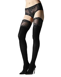 Natori Feathers Opaque Thigh Highs