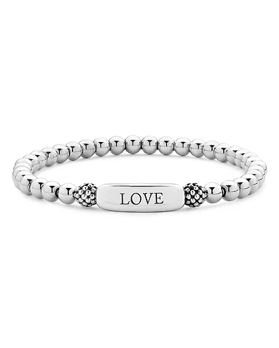 Lagos Sterling Silver Signature Caviar Love Station Bracelet