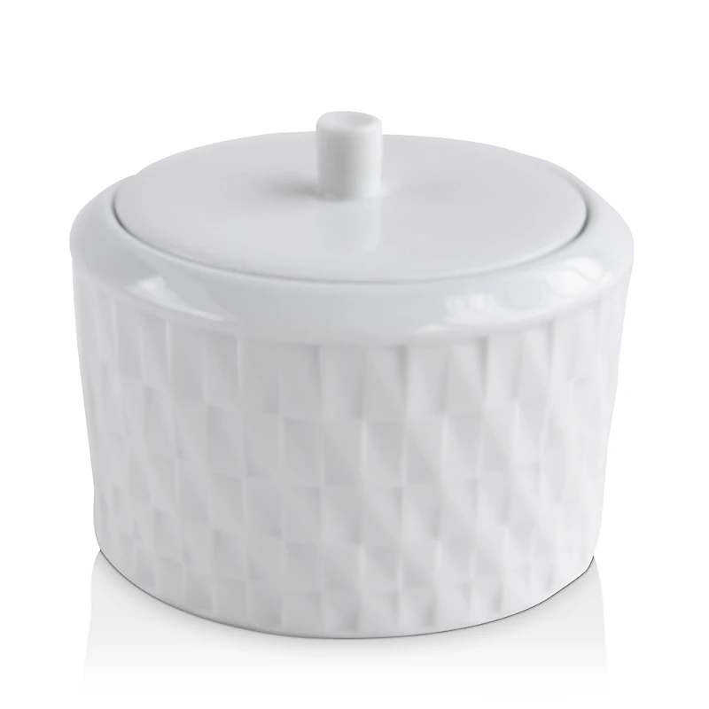 Bernardaud Twist White Collection 2-Piece Lidded Sugar Bowl