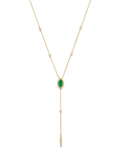 Bloomingdale's Fine Collection Emerald & Diamond Lariat Necklace