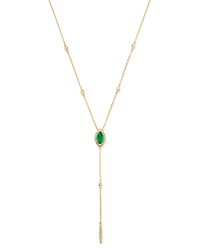 Bloomingdale's Fine Collection Emerald & Diamond Lariat Necklace
