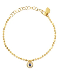 Meria T 14K Yellow Gold Diamond & Sapphire Evil Eye Bracelet