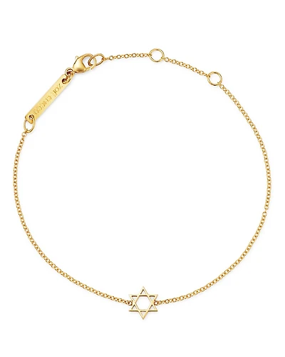Zoe Chicco Midi Bitty Star Of David Centered Bracelet