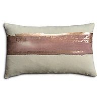 Aviva Stanoff Horizon Canvas Rose Quartz Rose Gold Pillow, 12 x 20