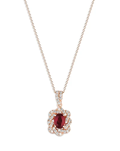 Bloomingdale's Fine Collection Ruby and Diamond Pendant Necklace