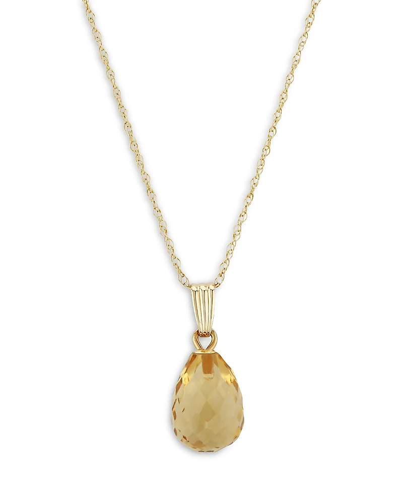 Bloomingdale's Fine Collection Citrine Briolette Pendant Necklace