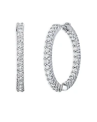 Roberto Coin 18K White Gold Perfect Diamond Inside Out Hoop Earrings