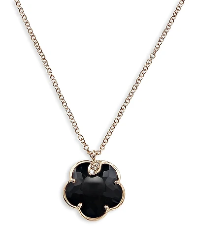 Pasquale Bruni 18K Rose Gold Petit Joli Black Onyx and Diamond Pendant Necklace, 16.75