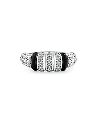 LAGOS Sterling Silver Black Caviar Diamond & Ceramic Statement Ring