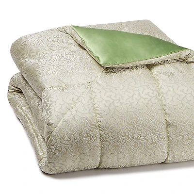 Gingerlily Coral Fern Eiderdown Coverlet, Queen