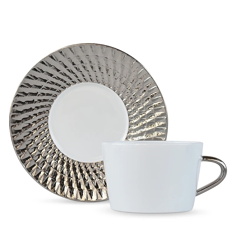 Bernardaud Twist Platinum Tea Saucer - Exclusive