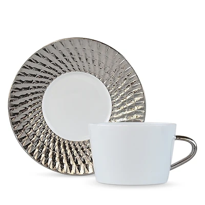 Bernardaud Twist Platinum Tea Saucer - Exclusive
