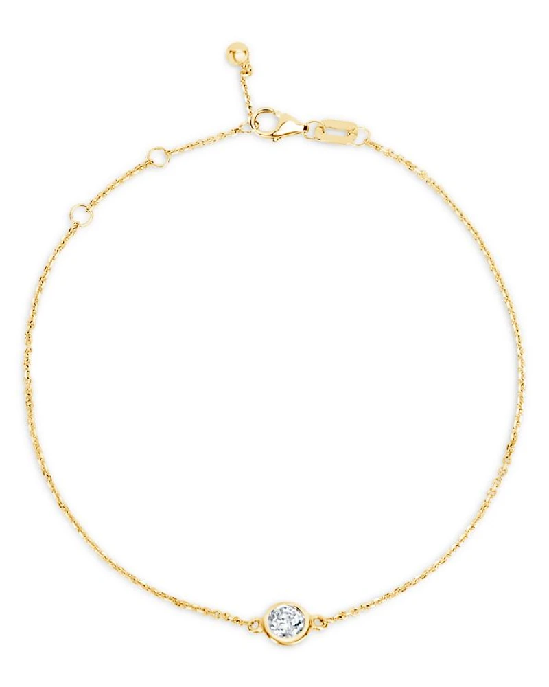 Diamond Bezel Bracelet in 14K Yellow Gold, 0.20 tcw