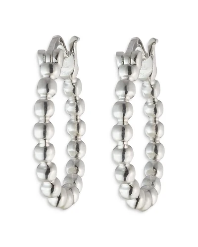 Bead Hoop Earrings in Sterling Silver