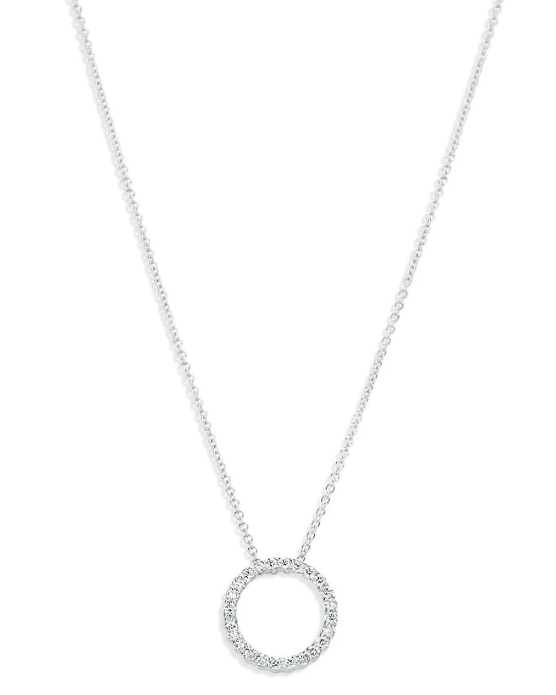 Diamond Circle Pendant Necklace in 14K Gold