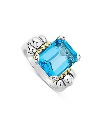 Lagos Sterling Silver & 18K Yellow Gold Glacier Topaz Ring