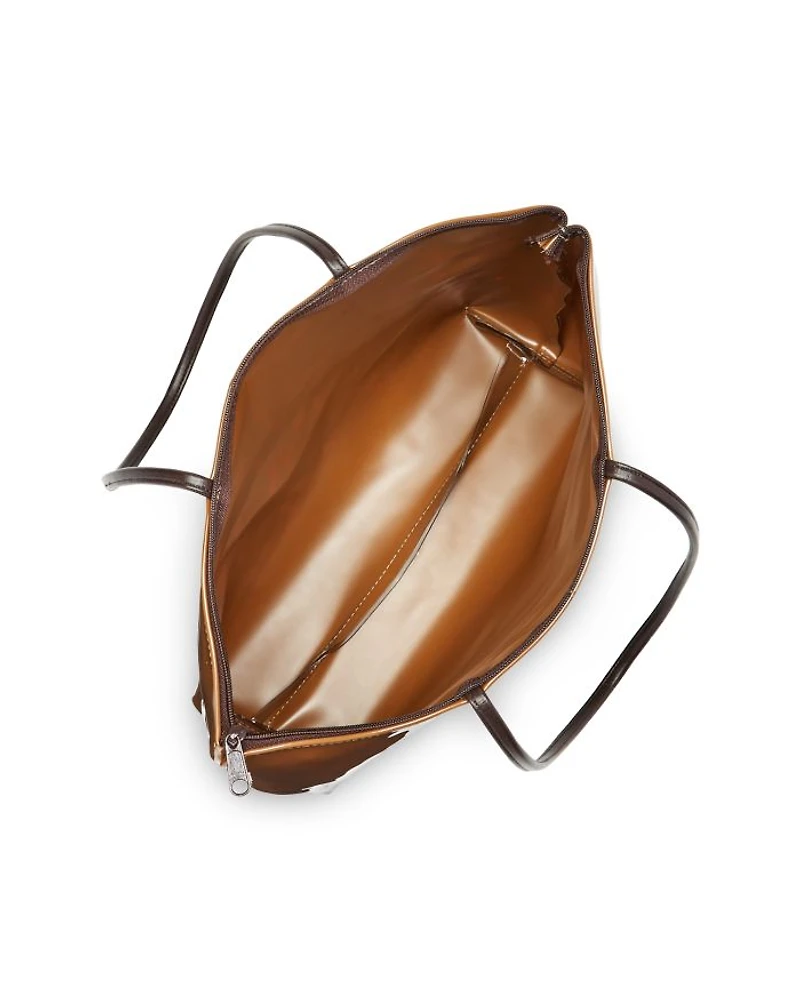 Bloomingdale's Zip Top Medium Brown Bag - Exclusive