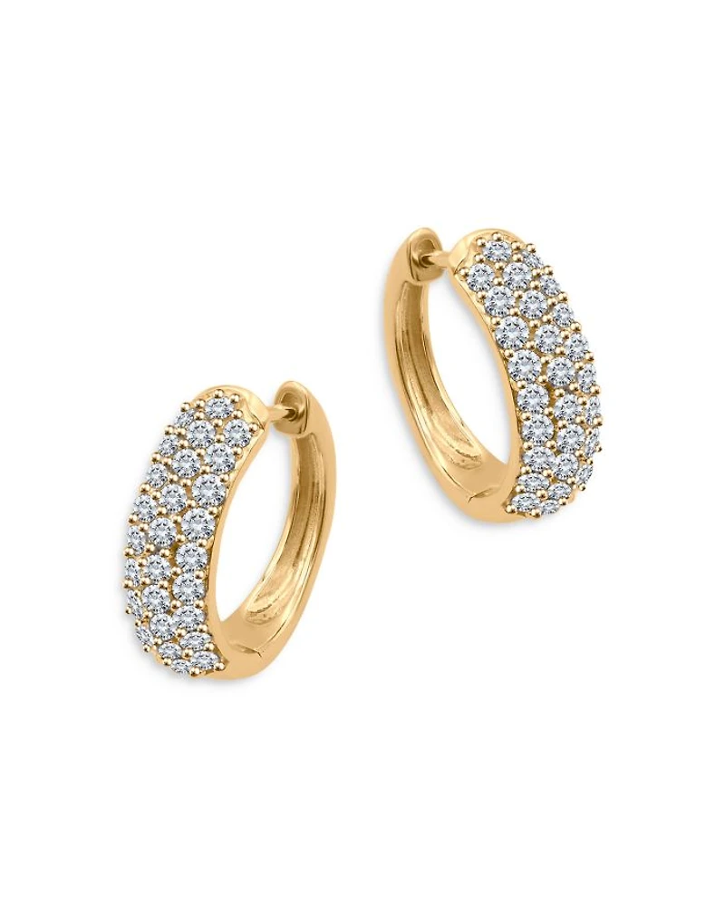 Diamond Hoop Earrings in 14K Yellow Gold