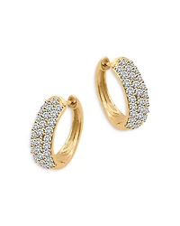 Diamond Hoop Earrings in 14K Yellow Gold