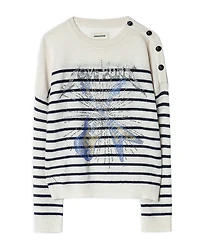 Zadig & Voltaire Girls' Ava Wool Blend Graphic Sweater - Little Kid, Big Kid