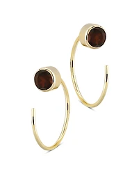 Bloomingdale's Fine Collection Garnet Stud and Front Back Hoop Earrings