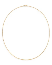 18K Yellow Gold Classic Curb Thin Chain Necklace, 22"