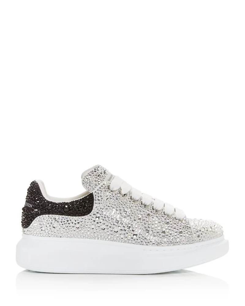 Women's Oversized Crystal Low Top Sneakers