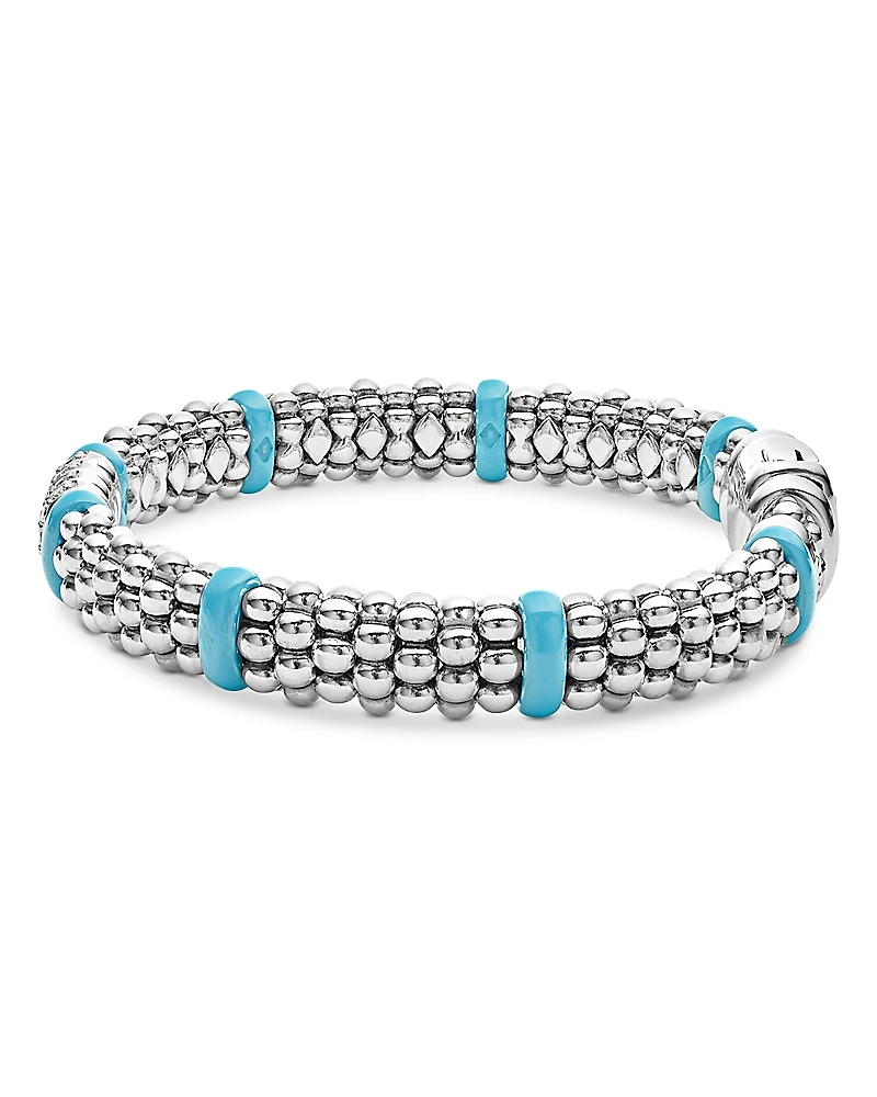 Lagos Blue Caviar & Diamond Sterling Silver Bracelet, 6.5