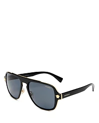 Versace Flat Top Aviator Sunglasses, 56mm
