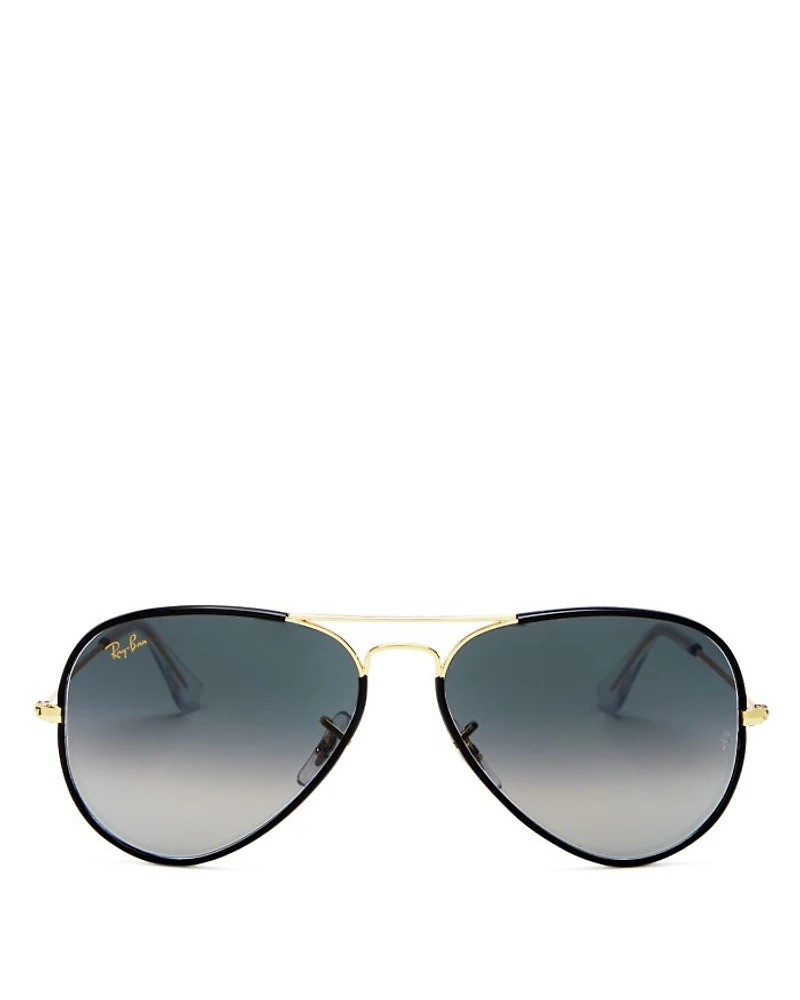 Classic Brow Bar Aviator Sunglasses, 58mm