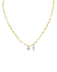 Meira T 14K Yellow & White Gold Diamond Starburst Necklace, 16