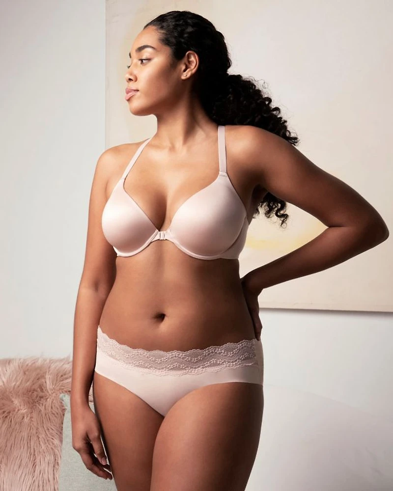 Future Foundation Lace-Racerback Front-Close Contour Bra