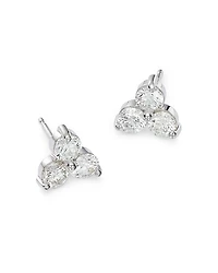 Diamond Trio Stud Earrings 14K White Gold, 0.20-2.0 tcw