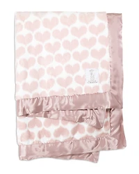 Little Giraffe Luxe Faux Fur Heart Army Blanket - Baby