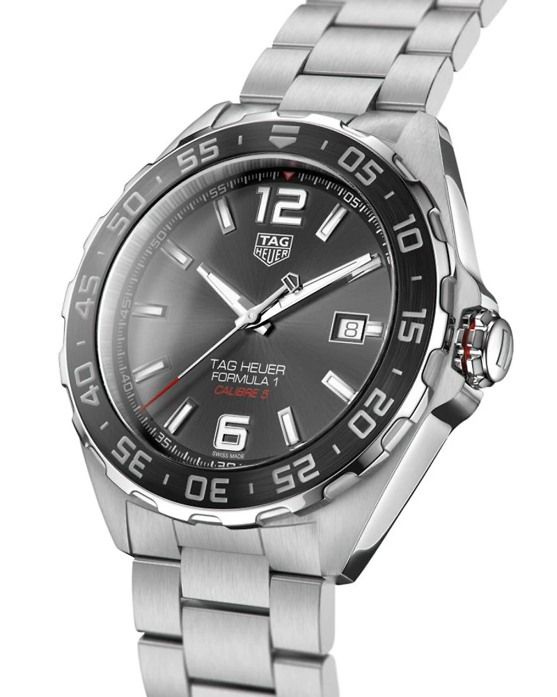 Formula 1 Calibre 5 Automatic Men's Grey Steel Watch, 43mm