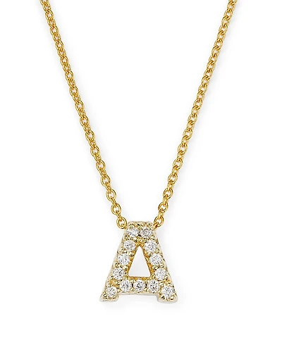 Roberto Coin 18K Yellow Gold and Diamond Initial Love Letter Pendant Necklace