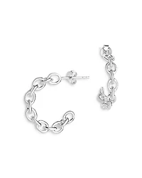 Sterling Silver Open Link Hoop Earrings