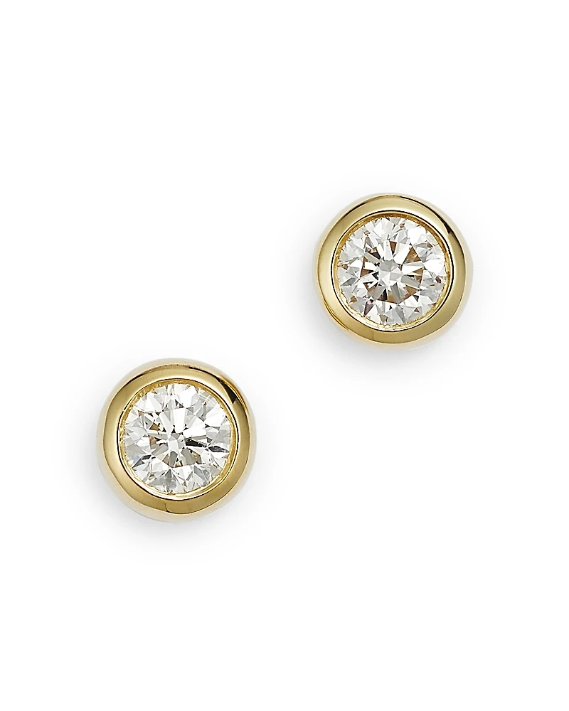 Roberto Coin 18K Yellow Gold Diamond Bezel Stud Earrings