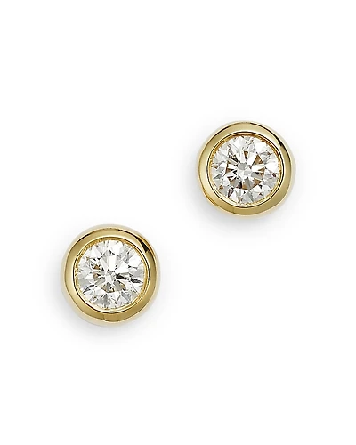 Roberto Coin 18K Yellow Gold Diamond Bezel Stud Earrings