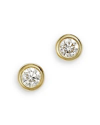 Roberto Coin 18K Yellow Gold Diamond Bezel Stud Earrings