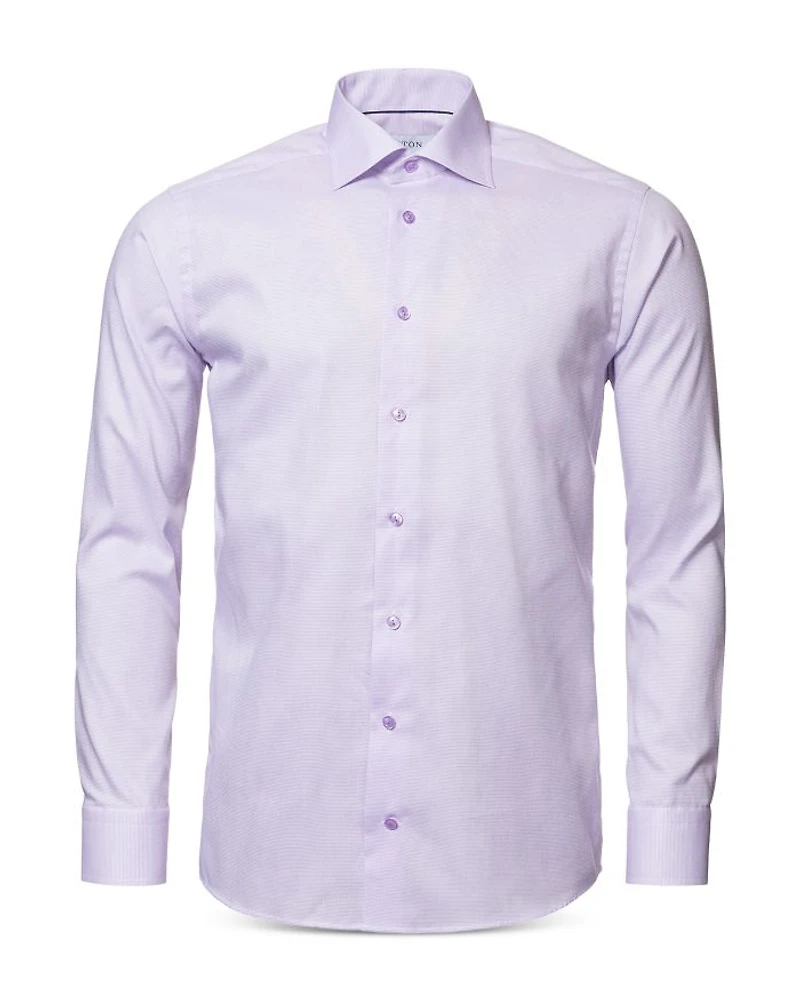 Slim Fit Textured Solid Shirt