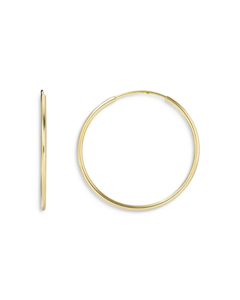 14K Yellow Gold Medium Thread Hoop Earrings