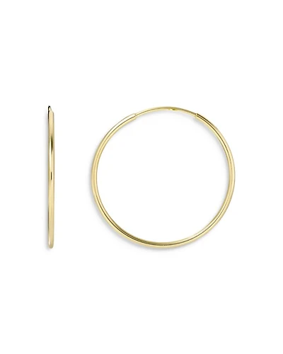 14K Yellow Gold Medium Thread Hoop Earrings