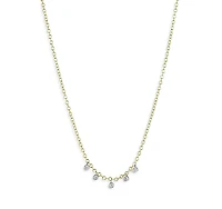 Meira T 14K Yellow Gold Bezel Set Diamond Drop Necklace, 18