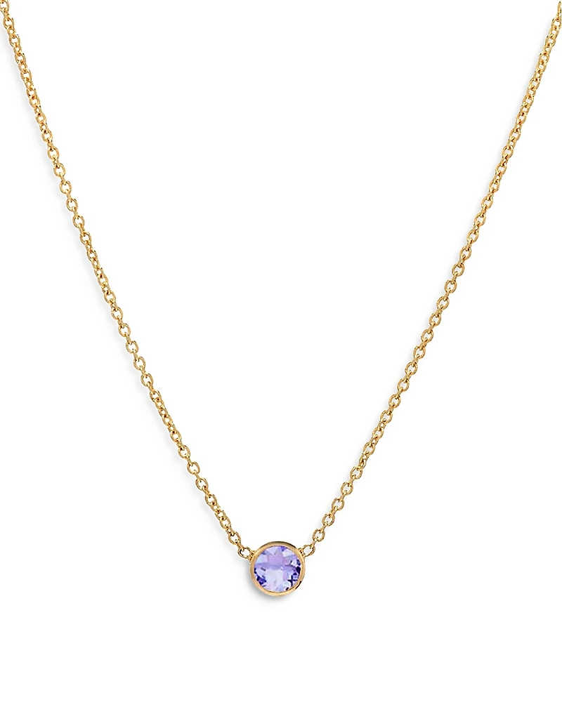 Zoe Lev 14K Yellow Gold Alexandrite Birthstone Solitaire Pendant Necklace, 16-18