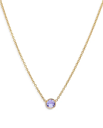 Zoe Lev 14K Yellow Gold Alexandrite Birthstone Solitaire Pendant Necklace, 16-18