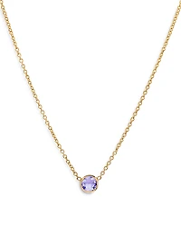 Zoe Lev 14K Yellow Gold Alexandrite Birthstone Solitaire Pendant Necklace, 16-18