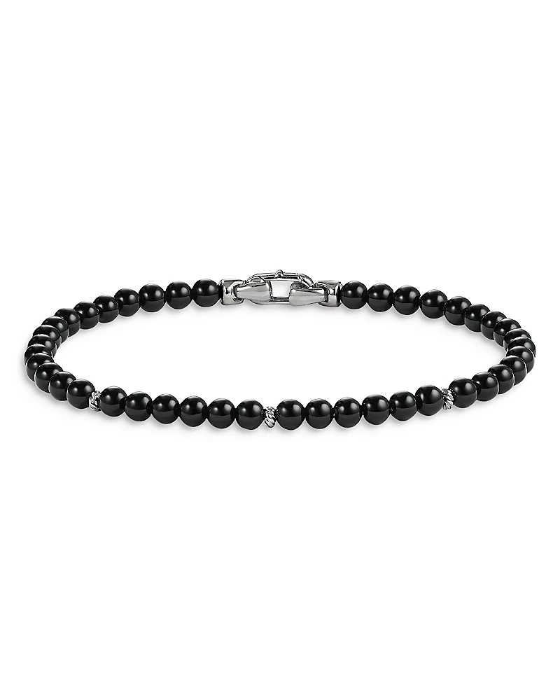 David Yurman Sterling Silver Spiritual Beads Bracelet with Black Onyx